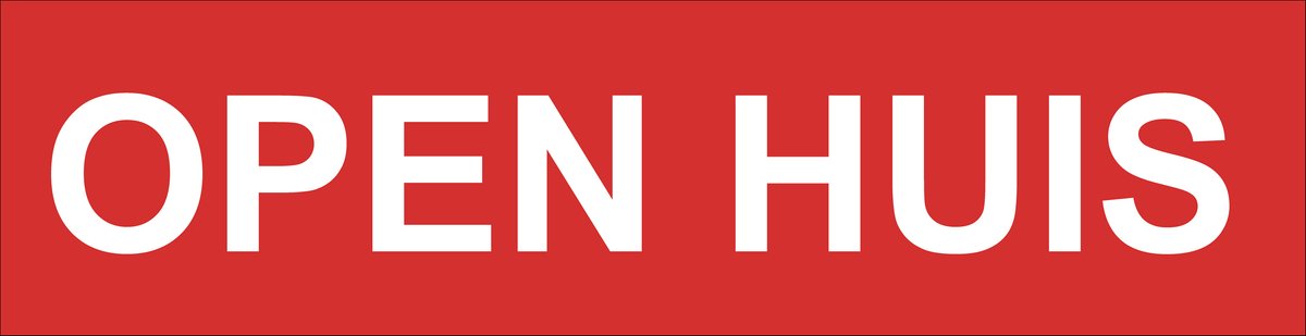 Rood | Open Huis Stickers voor Makelaars - 6 Stuks, 40x10cm